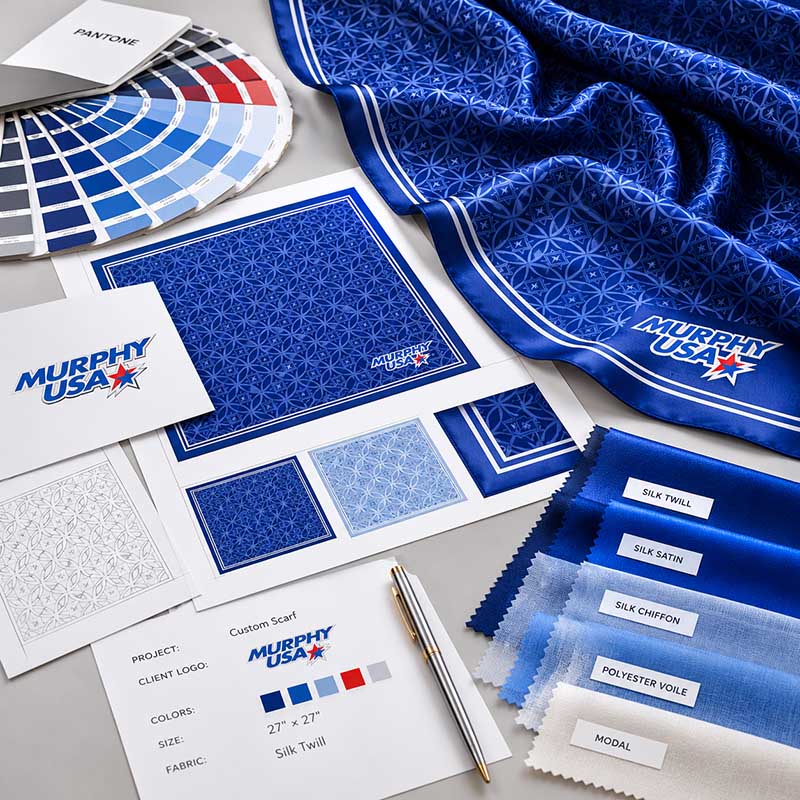 image of the design phase of a custom scarf made for murphy usa  by anne touraine usa