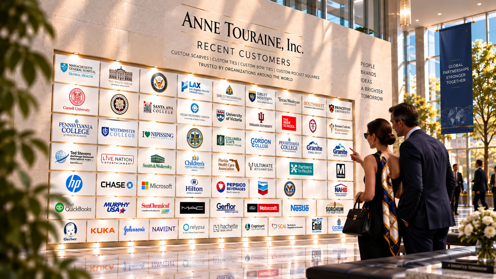 Organizations that trust ANNE TOURAINE, Inc. for their custom scarves and ties